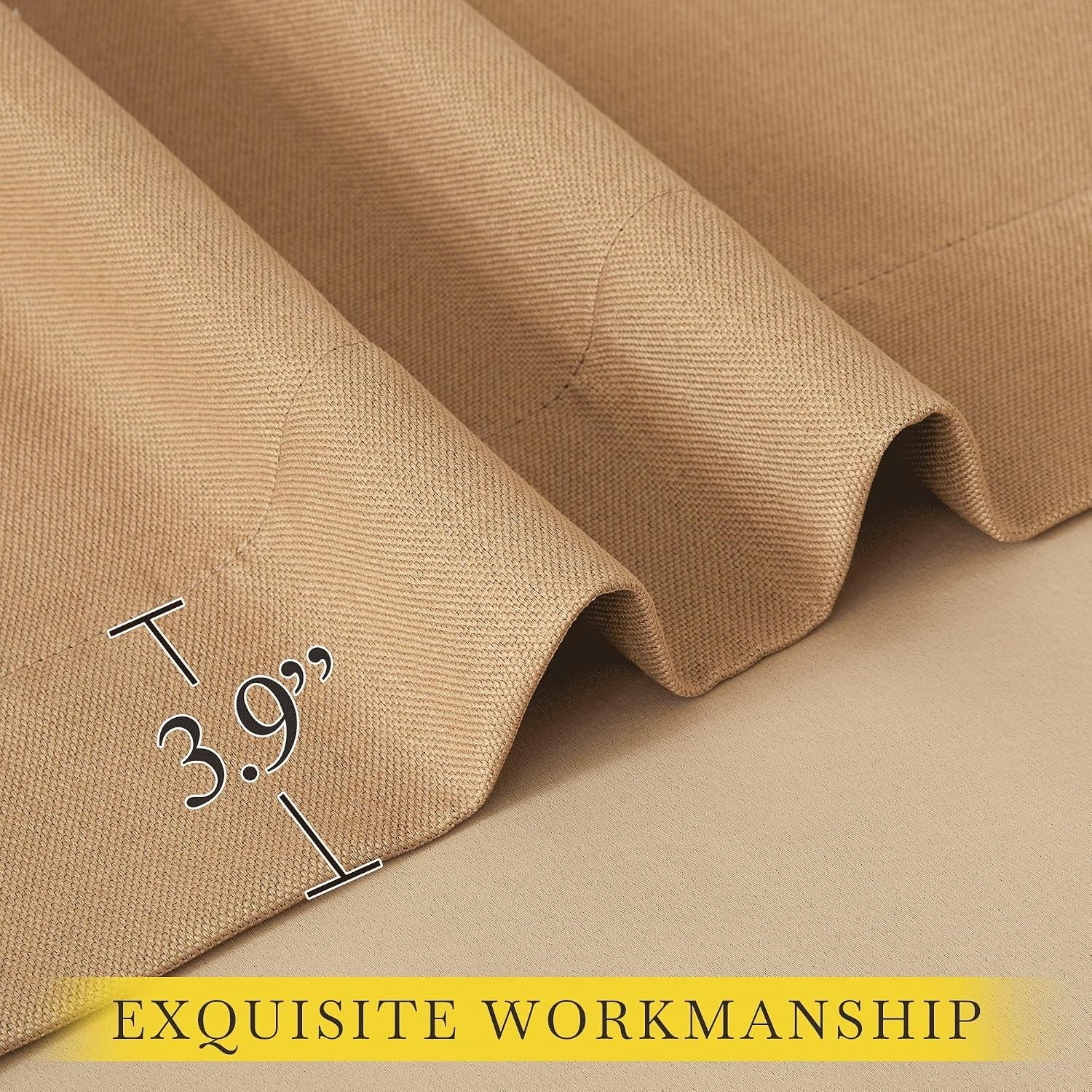 image:imageNICETOWN Thick Faux Linen Room Darkening Caramel Curtains 108 inches Long Pinch Pleated Faux Linen Curtains Thermal Insulated Window Treatments for BedroomLiving Room W52 x L108 2 Panels