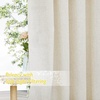 NICETOWN 2 Panels Outdoor Curtains Thick Linen Thick Linen Textured Waterproof, Grommet Privacy Allowed with Light Filtering Flax Linen Drapes for Patio/Porch, Natural, W55 x L108 Inches(Natural)