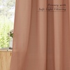NICETOWN 2 Panles 55 x 84 inches Long Grommet Thick Linen Window Curtains with 2 Panles 55 x 18 inches Length Button Farmhouse Short Valances for Bedroom Living Room Decor, Terracotta