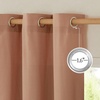 NICETOWN 2 Panles 55 x 84 inches Long Grommet Thick Linen Window Curtains with 2 Panles 55 x 18 inches Length Button Farmhouse Short Valances for Bedroom Living Room Decor, Terracotta