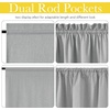 NICETOWN Dove Grey Blackout Linen French Door Curtain for Glass Window(Dove Grey)