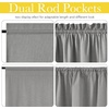 NICETOWN Dove Grey Blackout Linen French Door Curtain for Glass Window(Grey)