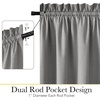 NICETOWN Dove Grey Blackout Linen French Door Curtain for Glass Window(Grey)