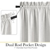 NICETOWN Dove Grey Blackout Linen French Door Curtain for Glass Window(Greyish White)