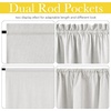 NICETOWN Dove Grey Blackout Linen French Door Curtain for Glass Window(Greyish White)