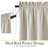 NICETOWN Dove Grey Blackout Linen French Door Curtain for Glass Window(Light Beige)