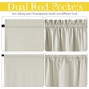 NICETOWN Dove Grey Blackout Linen French Door Curtain for Glass Window(Light Beige)