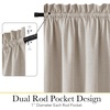 NICETOWN Dove Grey Blackout Linen French Door Curtain for Glass Window(Sand)
