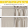 NICETOWN Dove Grey Blackout Linen French Door Curtain for Glass Window(Sand)