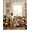 NICETOWN Farmhouse Valance Curtains 20 Inches Long for Kitchen & Bathroom, French Country Ruffled Linen Valance for Window, Shabby Chic Light Filtering Rod Pocket Design, 52 W(Linen)