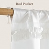 NICETOWN Farmhouse Valance Curtains 20 Inches Long for Kitchen & Bathroom, French Country Ruffled Linen Valance for Window, Shabby Chic Light Filtering Rod Pocket Design, 52 W(Cream White)