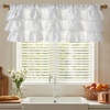 NICETOWN Farmhouse Valance Curtains 20 Inches Long for Kitchen & Bathroom, French Country Ruffled Linen Valance for Window, Shabby Chic Light Filtering Rod Pocket Design, 52 W(White)