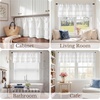 NICETOWN Farmhouse Valance Curtains 20 Inches Long for Kitchen & Bathroom, French Country Ruffled Linen Valance for Window, Shabby Chic Light Filtering Rod Pocket Design, 52 W(Cream White)