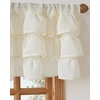 NICETOWN Farmhouse Valance Curtains 20 Inches Long for Kitchen & Bathroom, French Country Ruffled Linen Valance for Window, Shabby Chic Light Filtering Rod Pocket Design, 52 W(Beige Linen)