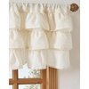 NICETOWN Farmhouse Valance Curtains 20 Inches Long for Kitchen & Bathroom, French Country Ruffled Linen Valance for Window, Shabby Chic Light Filtering Rod Pocket Design, 52 W(Linen)