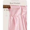 NICETOWN Farmhouse Valance Curtains 20 Inches Long for Kitchen & Bathroom, French Country Ruffled Linen Valance for Window, Shabby Chic Light Filtering Rod Pocket Design, 52 W(Pink)