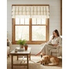 NICETOWN Farmhouse Valance Curtains 20 Inches Long for Kitchen & Bathroom, French Country Ruffled Linen Valance for Window, Shabby Chic Light Filtering Rod Pocket Design, 52 W(Beige Linen)