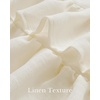 NICETOWN Farmhouse Valance Curtains 20 Inches Long for Kitchen & Bathroom, French Country Ruffled Linen Valance for Window, Shabby Chic Light Filtering Rod Pocket Design, 52 W(Beige Linen)