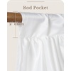 NICETOWN Farmhouse Valance Curtains 20 Inches Long for Kitchen & Bathroom, French Country Ruffled Linen Valance for Window, Shabby Chic Light Filtering Rod Pocket Design, 52 W(White)