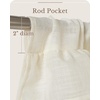 NICETOWN Farmhouse Valance Curtains 20 Inches Long for Kitchen & Bathroom, French Country Ruffled Linen Valance for Window, Shabby Chic Light Filtering Rod Pocket Design, 52 W(Beige Linen)
