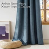 NICETOWN Faux Linen Mist Blue Blackout Curtains 84 inches Long