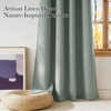 NICETOWN Faux Linen Sage Green Blackout Curtains 84 inches Long for Living