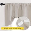 NICETOWN Faux Linen Texture Tie Up Valance Curtain for Kitchen Sink Over, Elegant Rod Pocket Farmhouse Short Curtains Topper for Living Room and Bedroom, 52″ W X 18″ L, Angora, 1 Panel(Angora Grey)