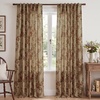 NICETOWN Green Linen Floral Curtains for Living Room Bedroom 84 Inches Long(Green)
