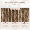 NICETOWN Green Linen Floral Curtains for Living Room Bedroom 84 Inches Long(Green)