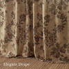NICETOWN Green Linen Floral Curtains for Living Room Bedroom 84 Inches Long(Green)