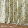 NICETOWN Green Linen Floral Curtains for Living Room Bedroom 84 Inches Long(Mustard)