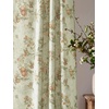 NICETOWN Green Linen Floral Curtains for Living Room Bedroom 84 Inches Long(Mustard)