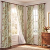 NICETOWN Green Linen Floral Curtains for Living Room Bedroom 84 Inches Long(Mustard)