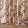 NICETOWN Green Linen Floral Curtains for Living Room Bedroom 84 Inches Long(Natural)