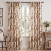 NICETOWN Green Linen Floral Curtains for Living Room Bedroom 84 Inches Long(Natural)