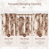 NICETOWN Green Linen Floral Curtains for Living Room Bedroom 84 Inches Long(Natural)