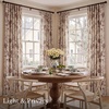 NICETOWN Green Linen Vintage Floral Curtains for Farmhouse 84 inch Long(Toile De Jouy – Brown)