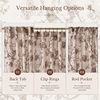 NICETOWN Green Linen Vintage Floral Curtains for Farmhouse 84 inch Long(Toile De Jouy – Brown)