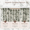 NICETOWN Green Linen Vintage Floral Curtains for Farmhouse 84 inch Long(Toile De Jouy – Green)