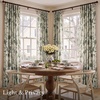 NICETOWN Green Linen Vintage Floral Curtains for Farmhouse 84 inch Long(Toile De Jouy – Green)