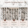 NICETOWN Green Linen Vintage Floral Curtains for Farmhouse 84 inch Long(Toile De Jouy – Grey)
