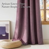 NICETOWN Greyish Purple Faux Linen Room Darkening Rod Pocket Curtains 63 inch Length, W42 x L63, Light Blocking Thermal Insulated Noise Reducing Drapes for Bedroom Farmhouse Decor, 2 Panels