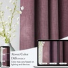 NICETOWN Greyish Purple Faux Linen Room Darkening Rod Pocket Curtains 63 inch Length, W42 x L63, Light Blocking Thermal Insulated Noise Reducing Drapes for Bedroom Farmhouse Decor, 2 Panels