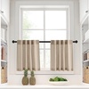 NICETOWN Kitchen Curtains 24 Inch Linen Textured Tiers Farmhouse Cafe(Angora)