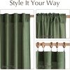 NICETOWN Kitchen Curtains 24 Inch Linen Textured Tiers Farmhouse Cafe(Forest Green)