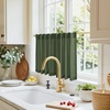 NICETOWN Kitchen Curtains 24 Inch Linen Textured Tiers Farmhouse Cafe(Forest Green)