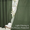 NICETOWN Kitchen Curtains 24 Inch Linen Textured Tiers Farmhouse Cafe(Forest Green)