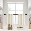 NICETOWN Kitchen Curtains 24 Inch Linen Textured Tiers Farmhouse Cafe(Natural)