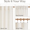 NICETOWN Kitchen Curtains 24 Inch Linen Textured Tiers Farmhouse Cafe(Natural Beige)