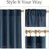 NICETOWN Kitchen Curtains 24 Inch Linen Textured Tiers Farmhouse Cafe(Navy Blue)